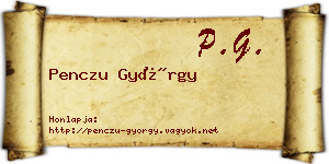 Penczu György névjegykártya